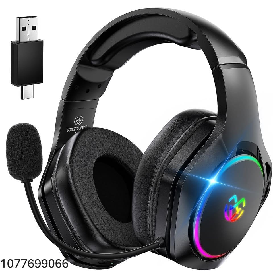 Tatybo Gaming Headset for Ps5 Ps4 PC, 2.4GHz USB & Type-C Gaming Headphones