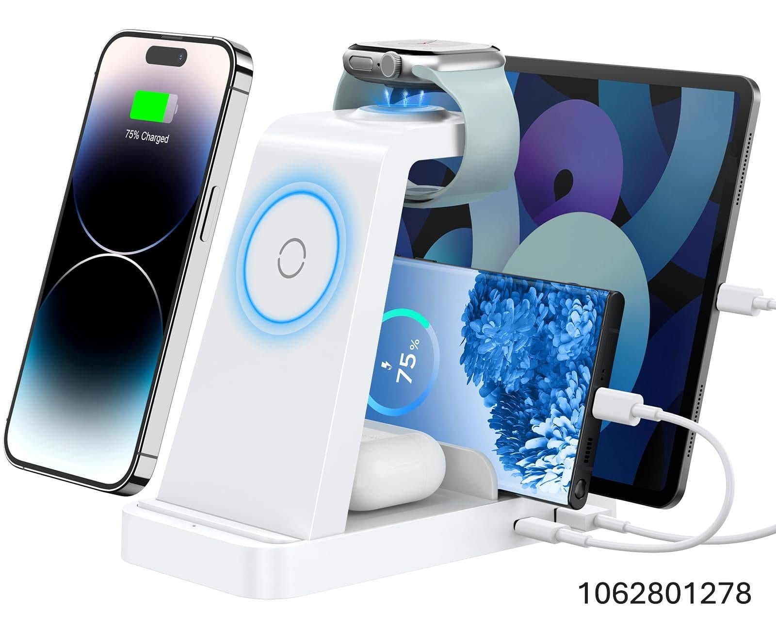 Wireless Charger for iPhone - 5 in 1 Charging Station for Multiple Devices Apple: Fast Wireless Charging Stand Dock for iPhone