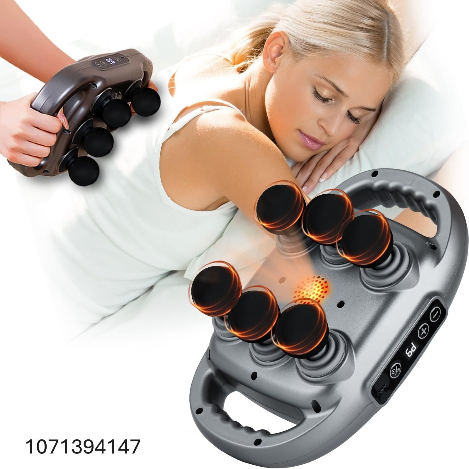 6 Head Massage Gun Deep Tissue with 9 Levels & 9 Modes, Electric Massager