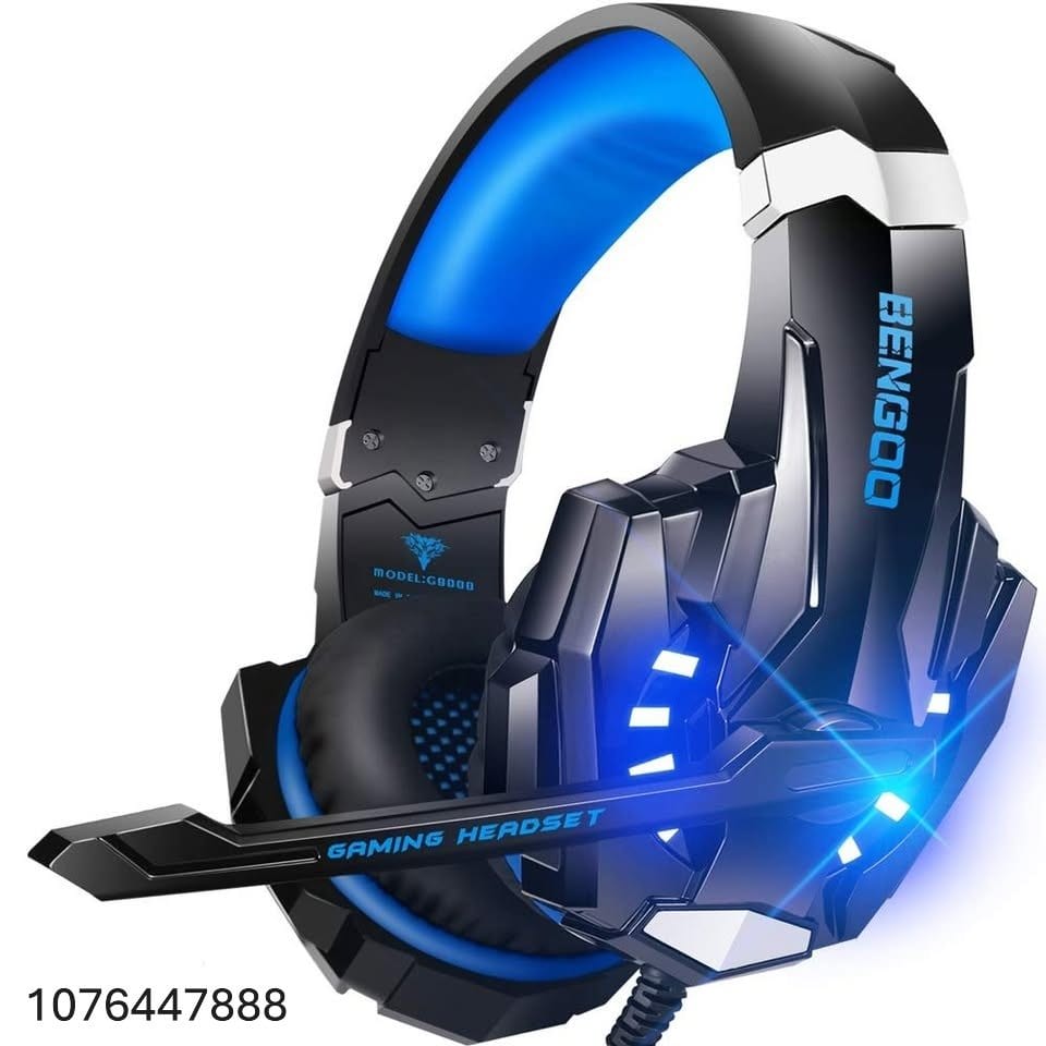 Stereo Gaming Headset for PS4 PC Xbox PS5 Controller, Noise Cancelling. Headphones with Mic, LED