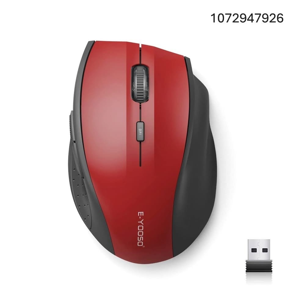 E-YOOSO Wireless Mouse for Laptop, Portable Optical Computer Mouse, 6 Buttons, Cordless 2.4GHz
