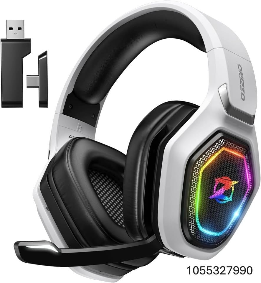 Ozeino 2.4GHz Wireless Gaming Headset for PC, Ps5, Ps4 - Lossless Audio USB & Type-C Ultra
