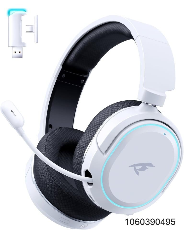 Wireless Gaming Headset, 7.1 Surround Sound, 2.4GHz USB Gaming Headphones with Bluetooth 5.4,