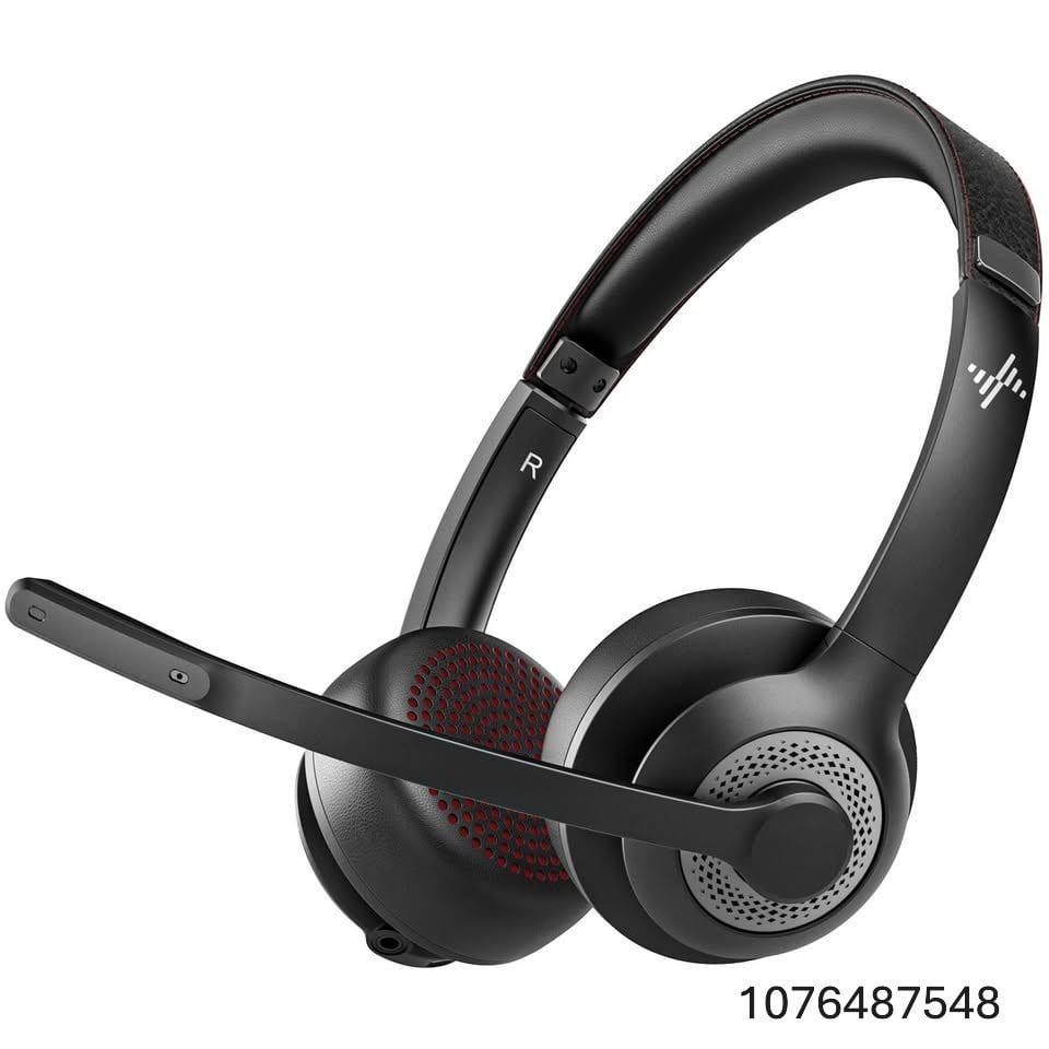 JIAMQISHI Wireless Headset with AI Noise Cancelling Microphone Bluetooth Headset