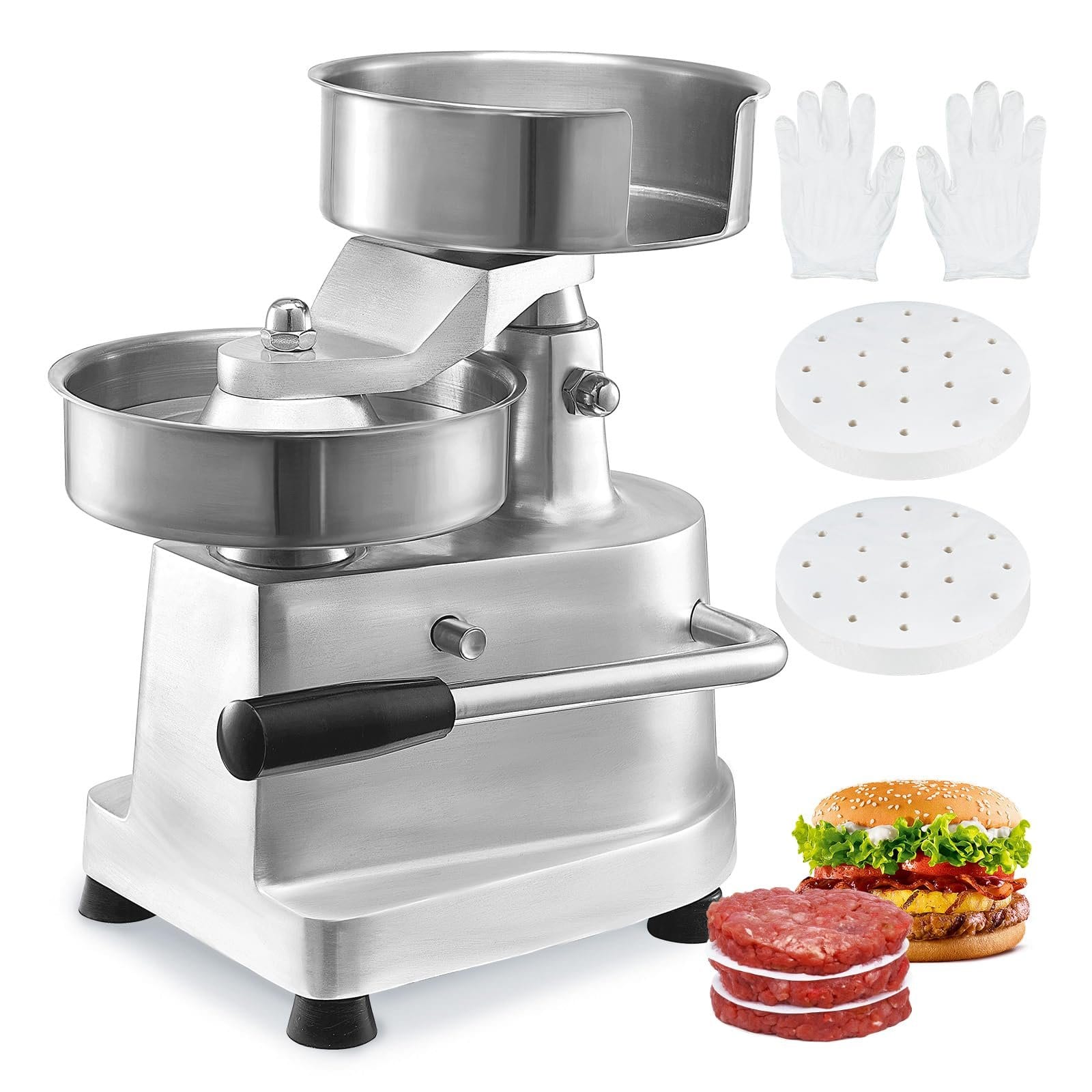 VEVOR Commercial Burger Patty Maker, 150mm/6inch Hamburger Beef Patty Maker,
