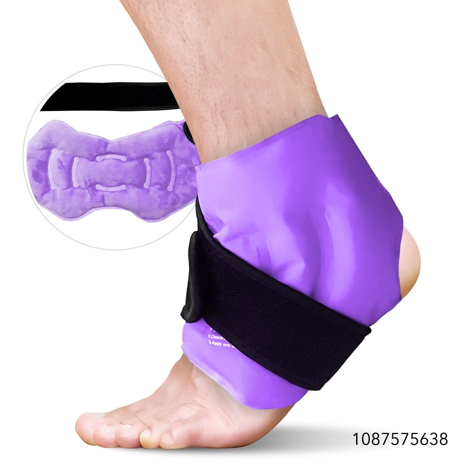 RelaxCoo Ankle Ice Pack Wrap, Reusable Gel Ice Pack for Foot Ankle