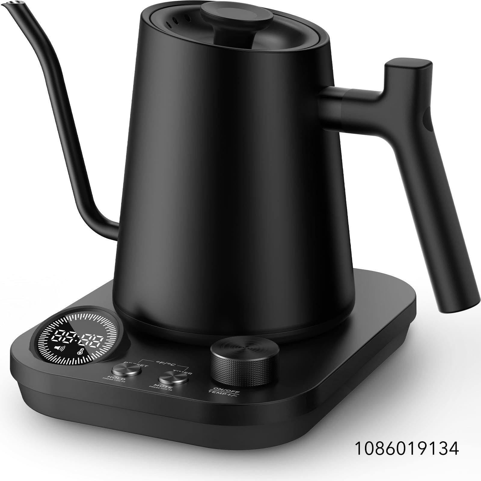 Silonn Electric Gooseneck Kettle - ±1°F Precise Temp Control, 0.9L 304 Stainless Steel