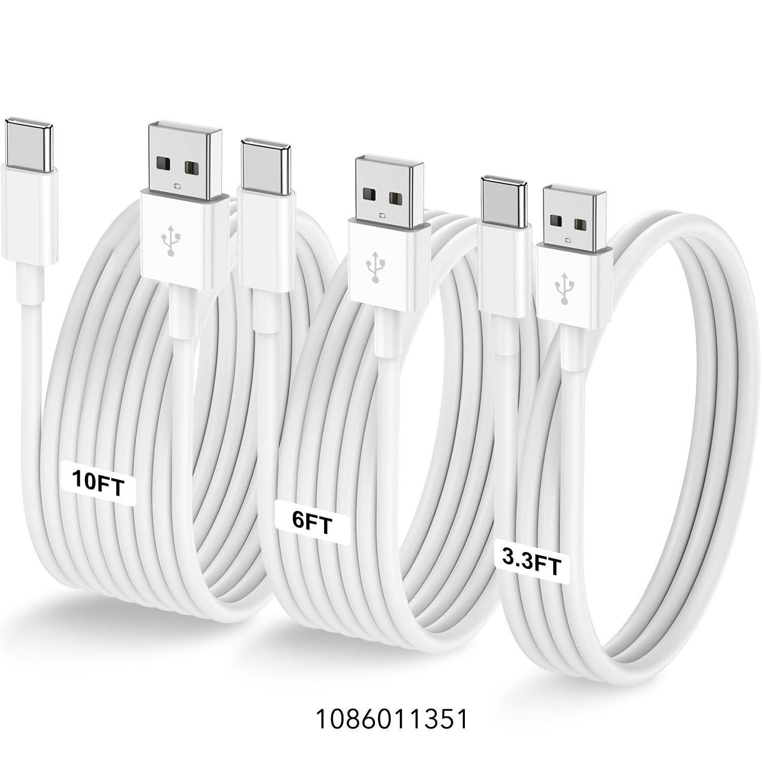 3-Pack [10FT+6FT+3.3FT] USB A to USB C Cable Car Carplay Cable for iPhone Air 17 16e 16 15