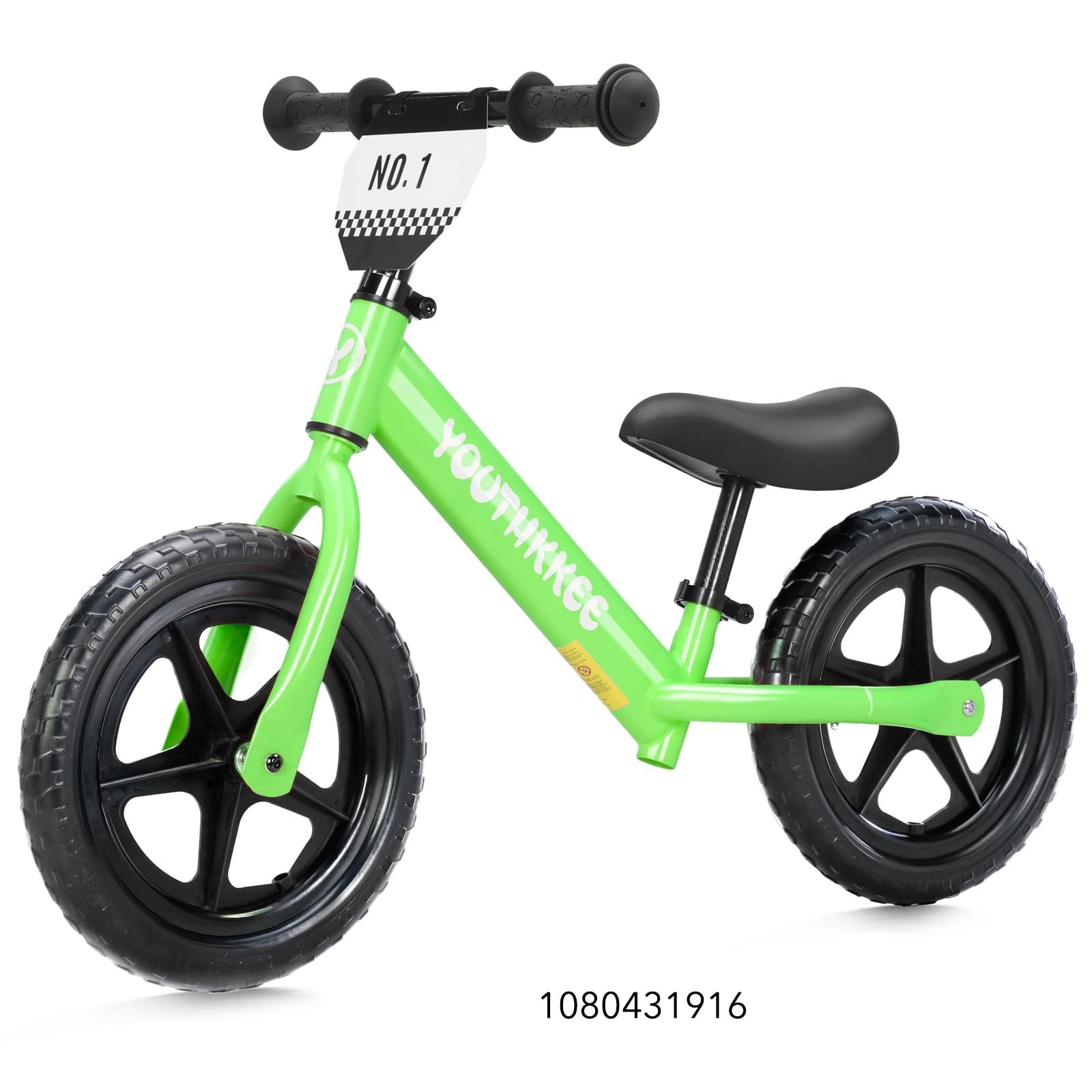 Youthkkee 12 Inch Toddler Balance Bike for 1-3 Year Olds, No-Pedal Bike with Tool-Free