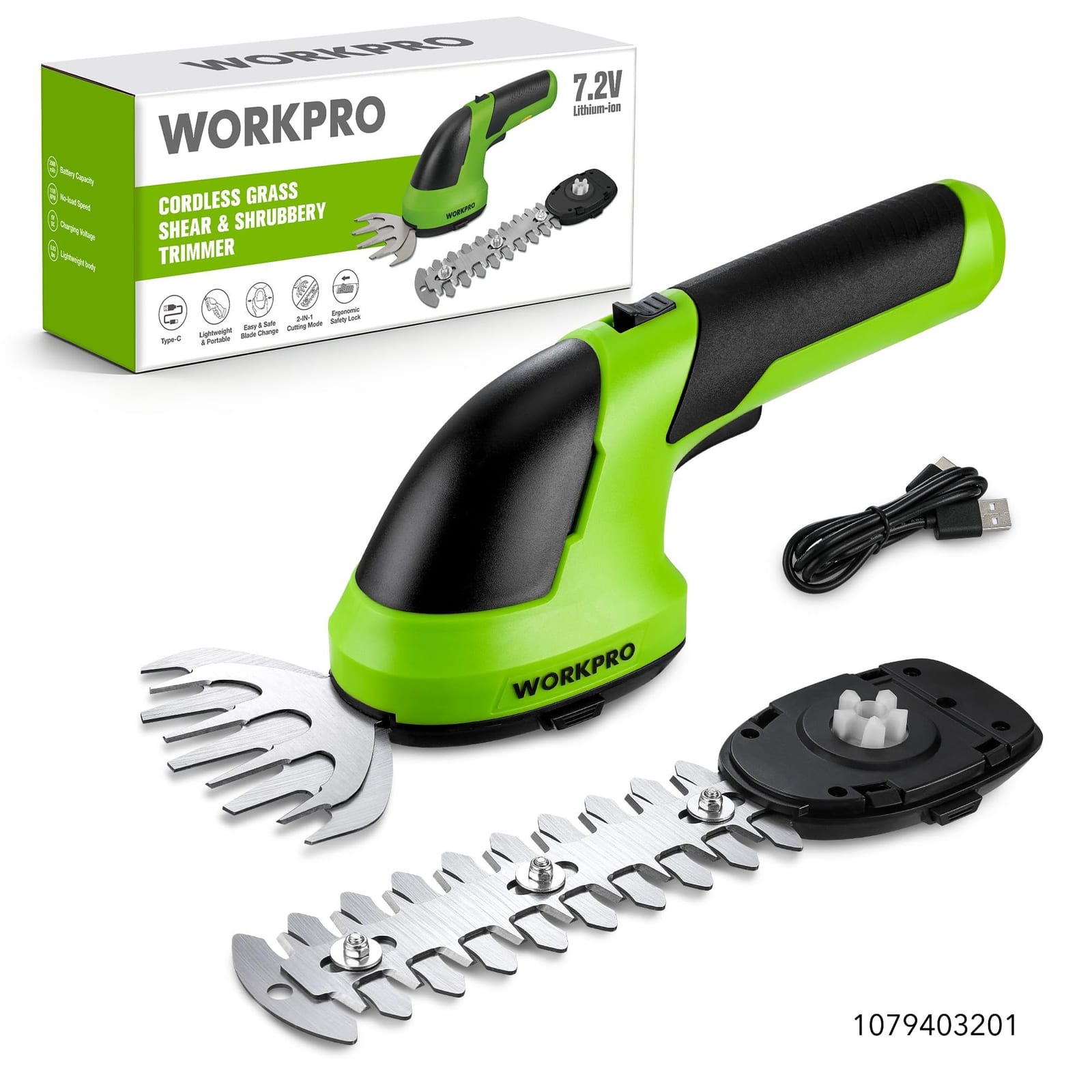 WORKPRO 7.2V Cordless Grass Shear & Shrubbery Trimmer
