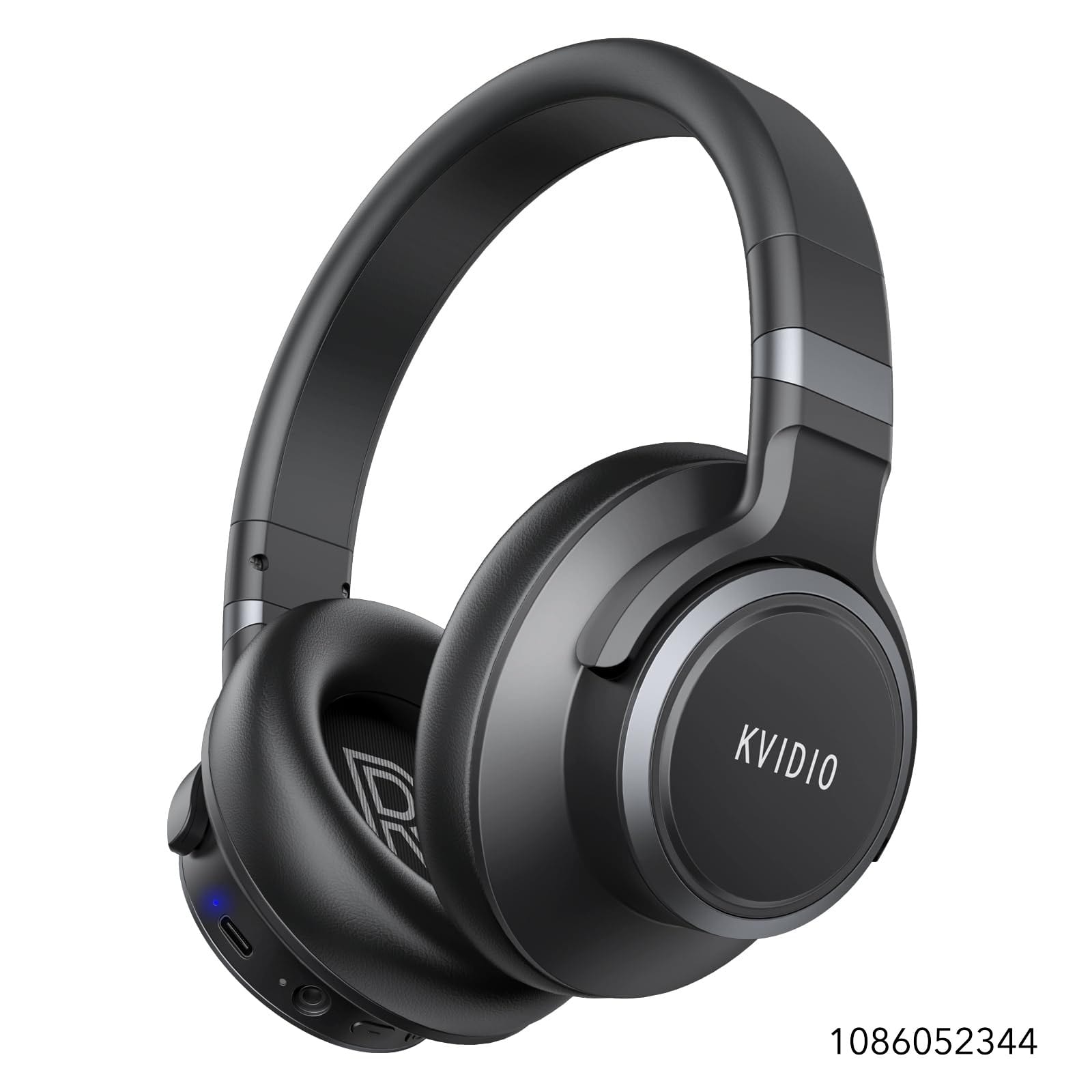 KVIDIO Active Noise Cancelling Headphones - Black, 70 Hr Playtime