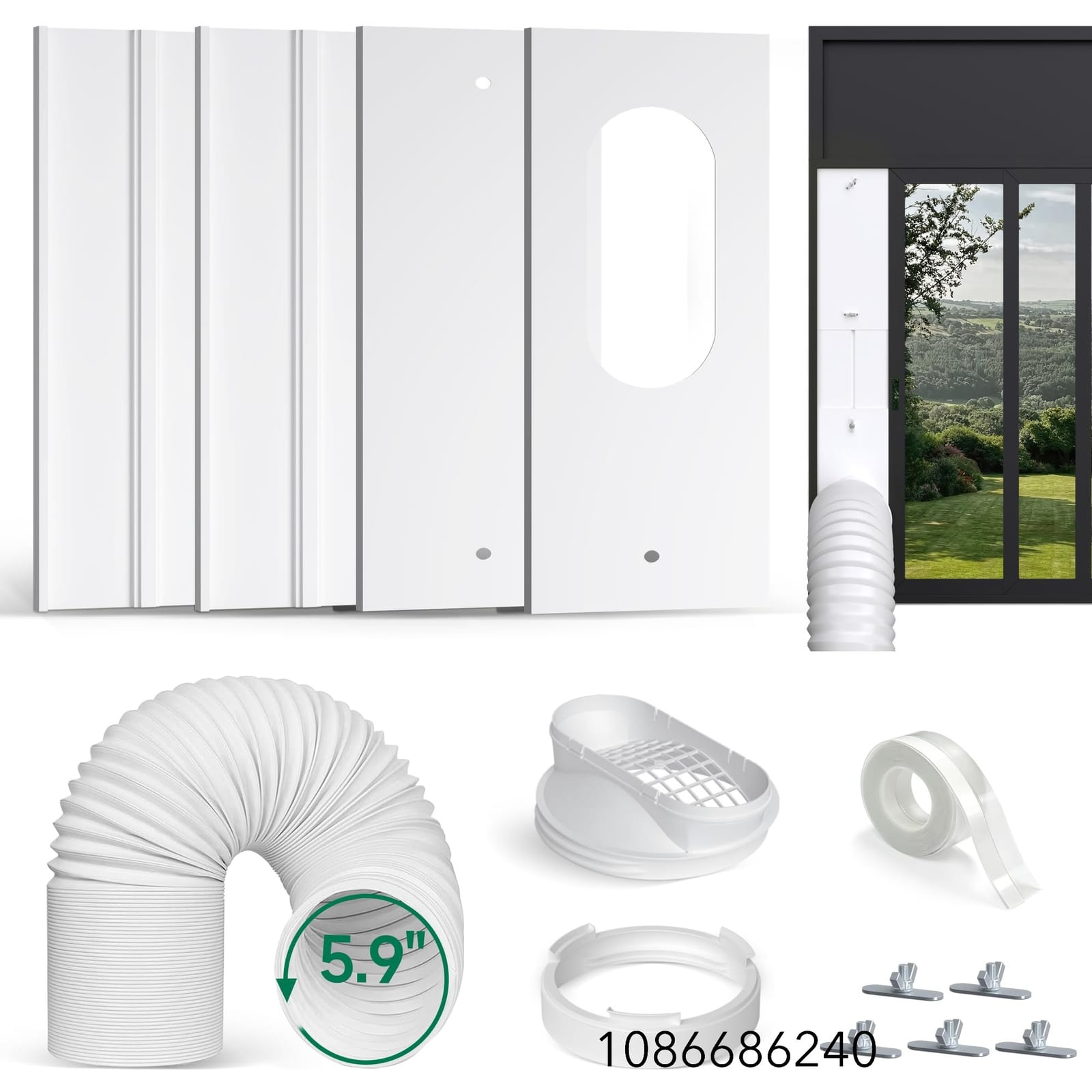 Plusluck Portable AC Window Vent Kit with 5.9" Hose