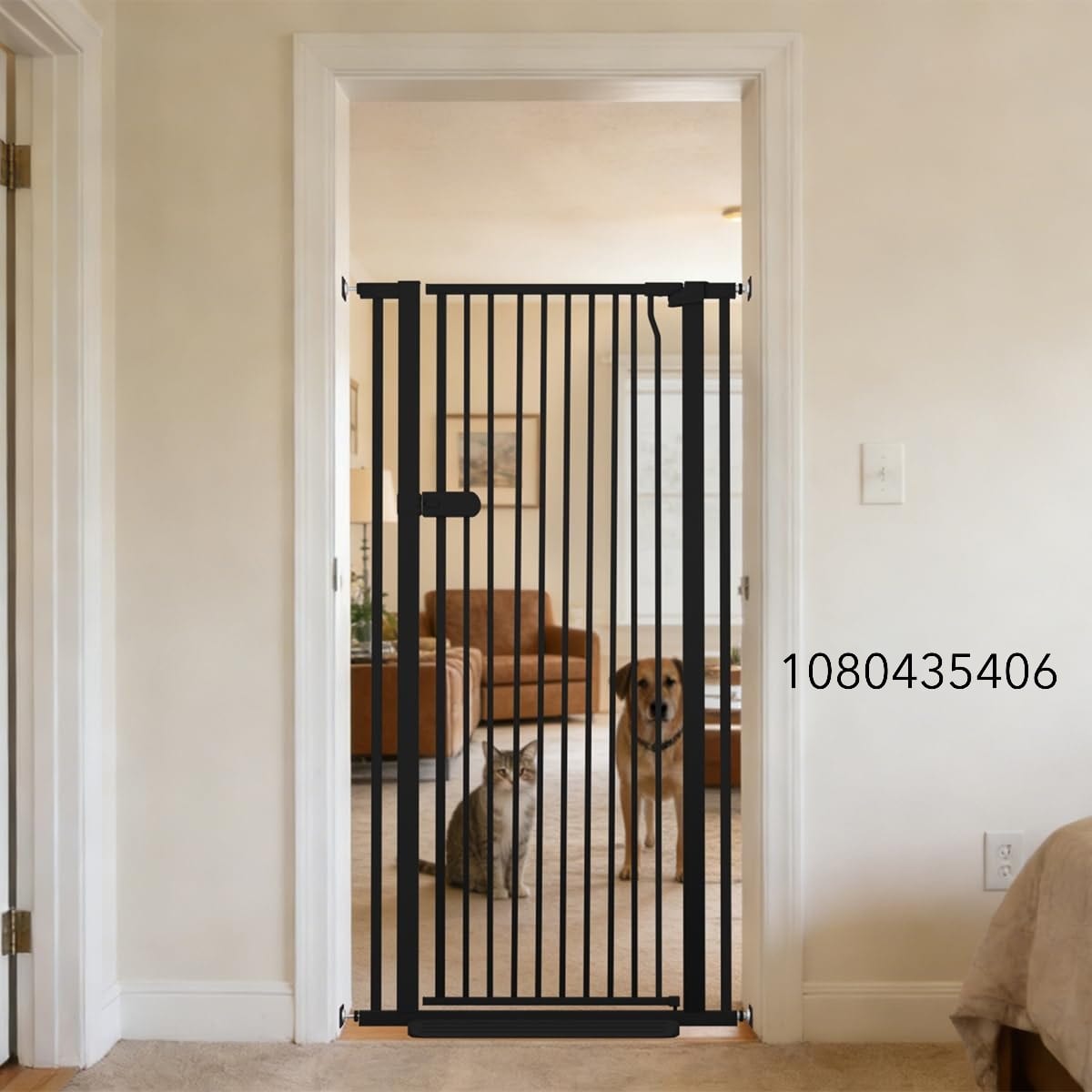 Lumizone Extra Tall Cat Gate 55.12" H x 29.92"-34.24" W Pet Gate