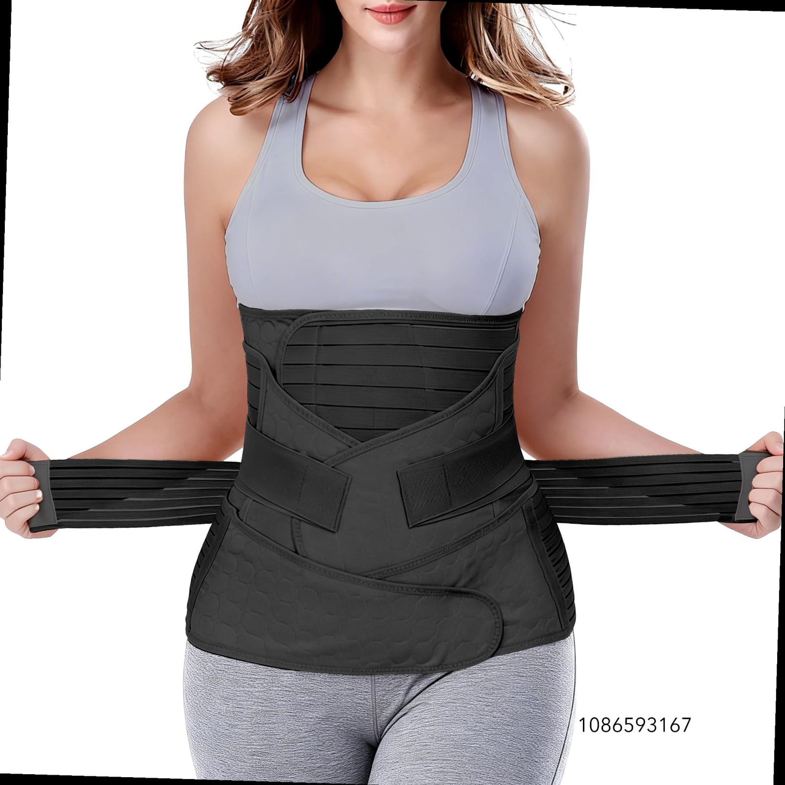 ChongErfei 3-in-1 Postpartum Belly Wrap - Black, Size S/M