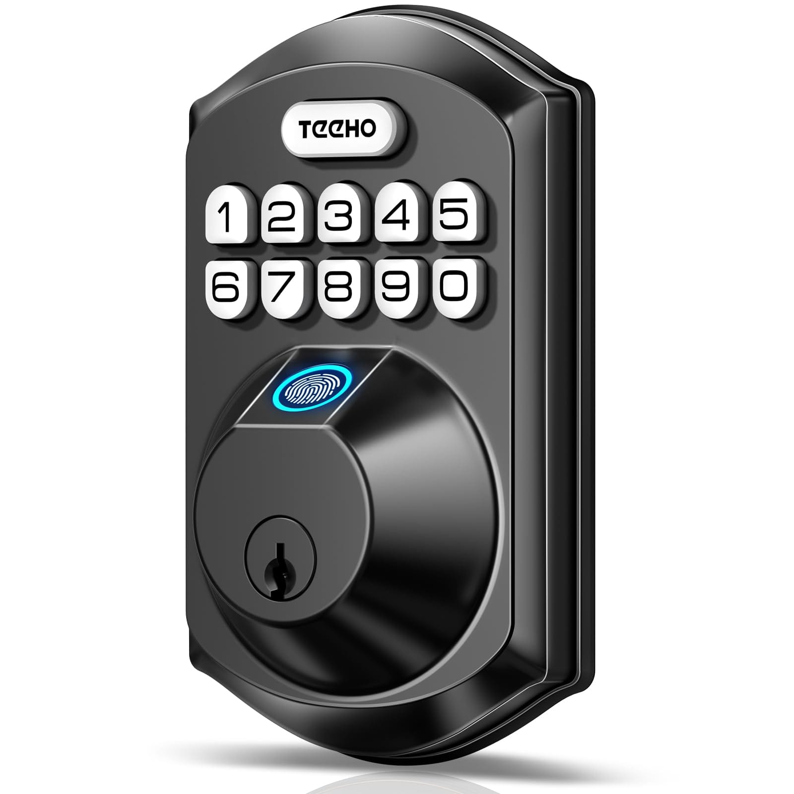 TEEHO TE002 Fingerprint Deadbolt with Keypad - Matte Black