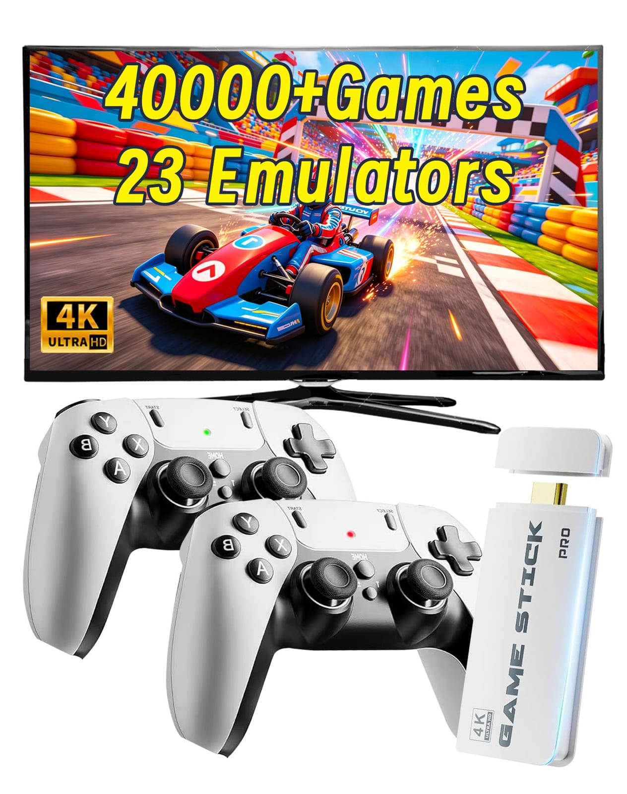 ATGSZVL Retro Gaming Console Stick Pro, 40,000+ Games, 4K HDMI