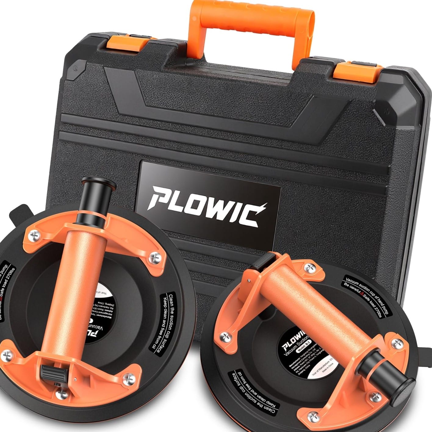 PLOWIC 8-Inch Heavy Duty Suction Cups - 2 Pack