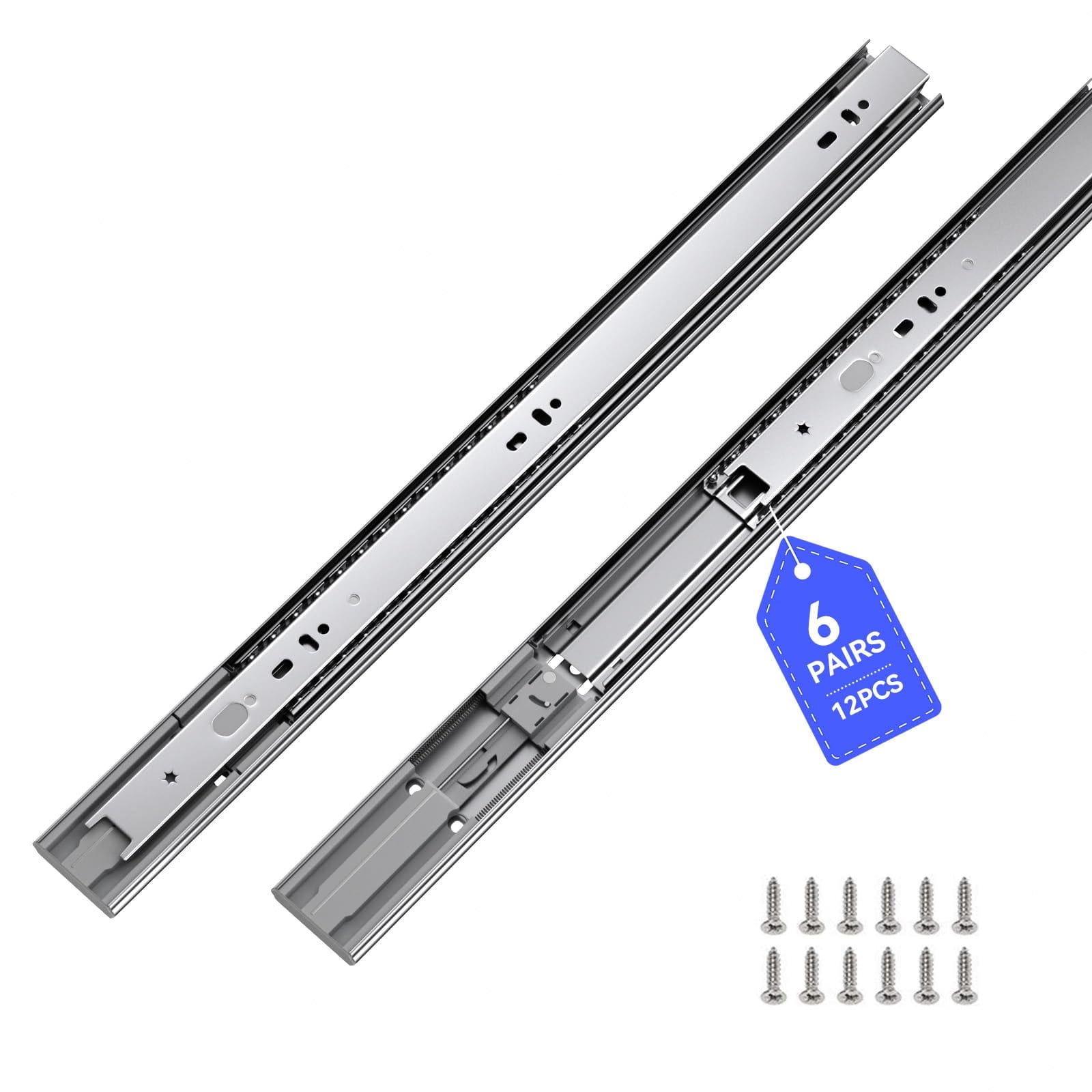 LONTAN 6 Pairs Soft Close Drawer Slides 18 Inch Heavy Duty Cabinet Rails
